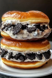 Oreo Cheesecake Stuffed Donut Burger