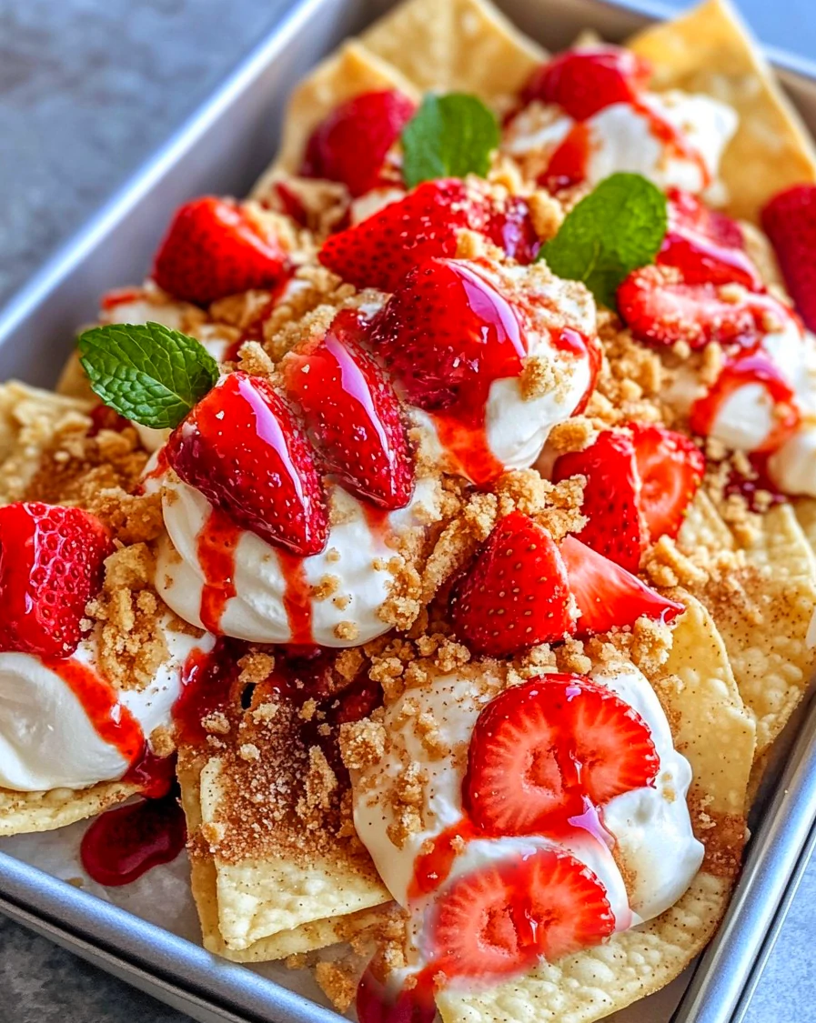 Strawberry Cheesecake Nachos – The Ultimate No-Bake Dessert