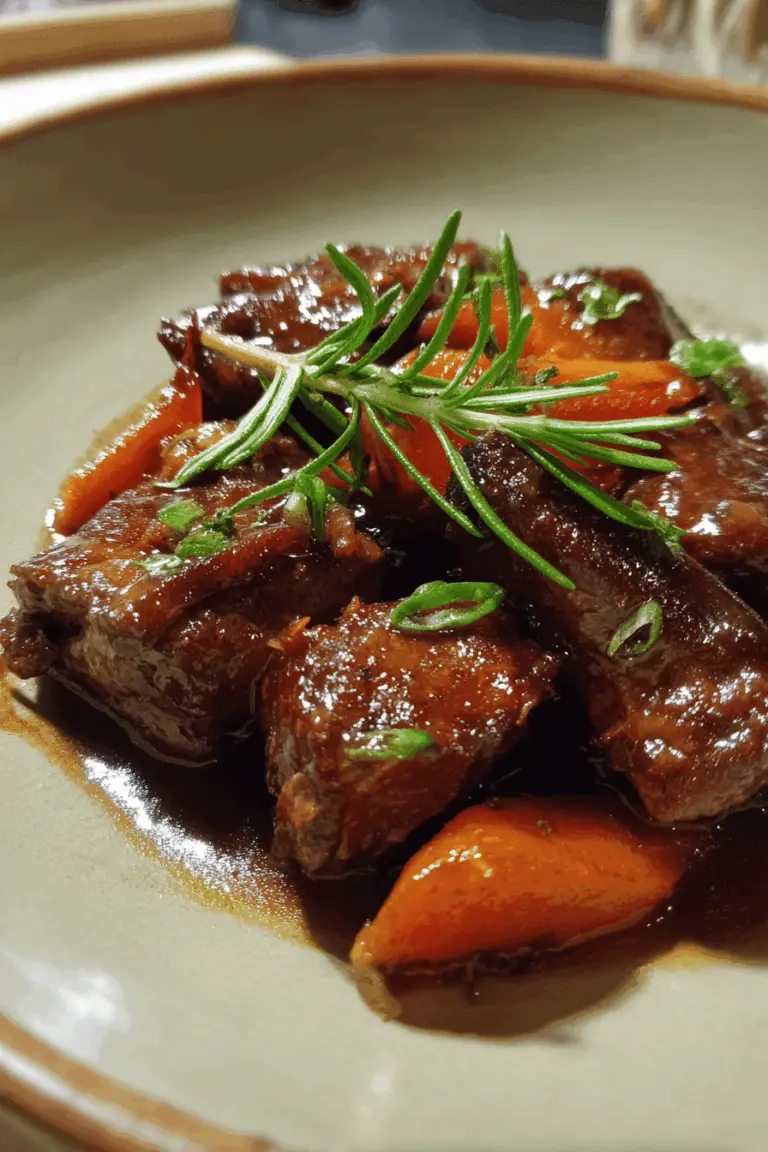 Braised recipe for tender beef short ribs