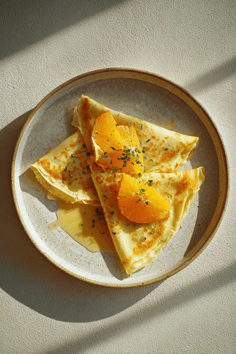 Easy crepe suzette recipe with orange sauce