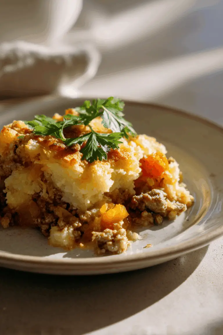 Easy tamale pie recipe with cornbread topping