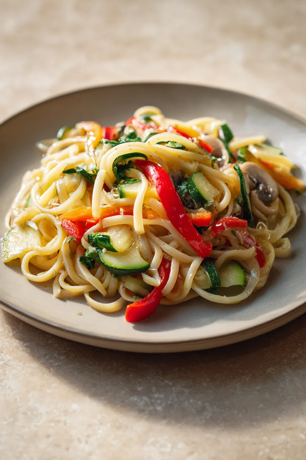 Easy pasta primavera recipe with fresh veggies