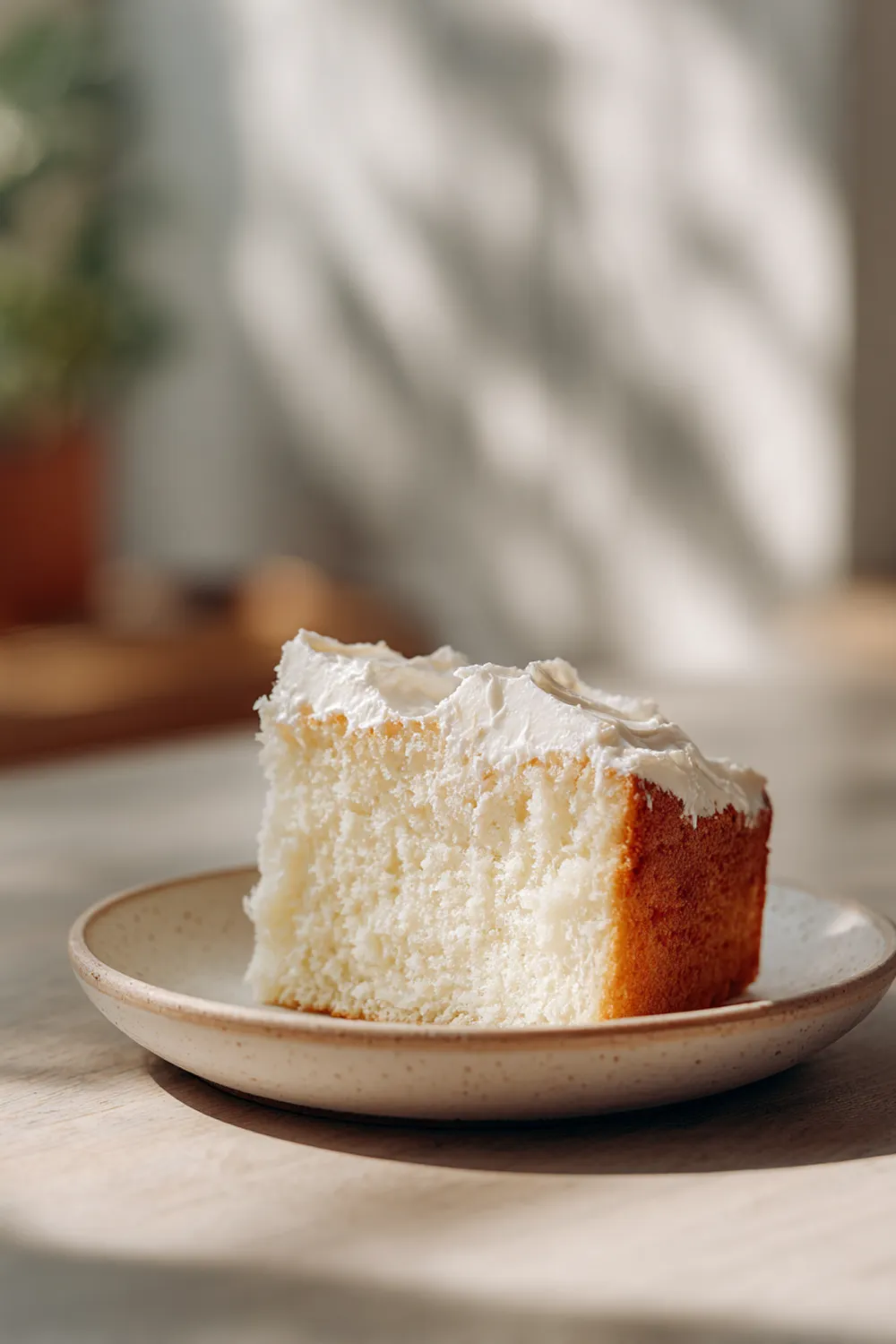 Easy white cake recipe with fluffy frosting