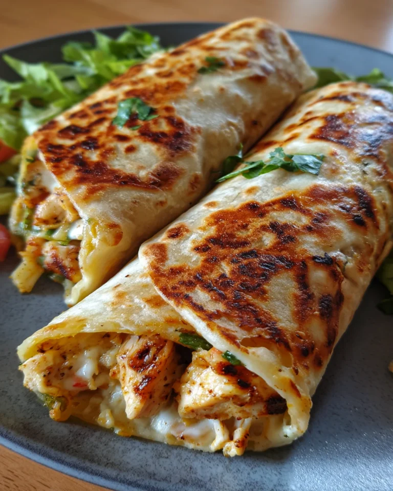 Cheesy Garlic Chicken Wraps Recipe