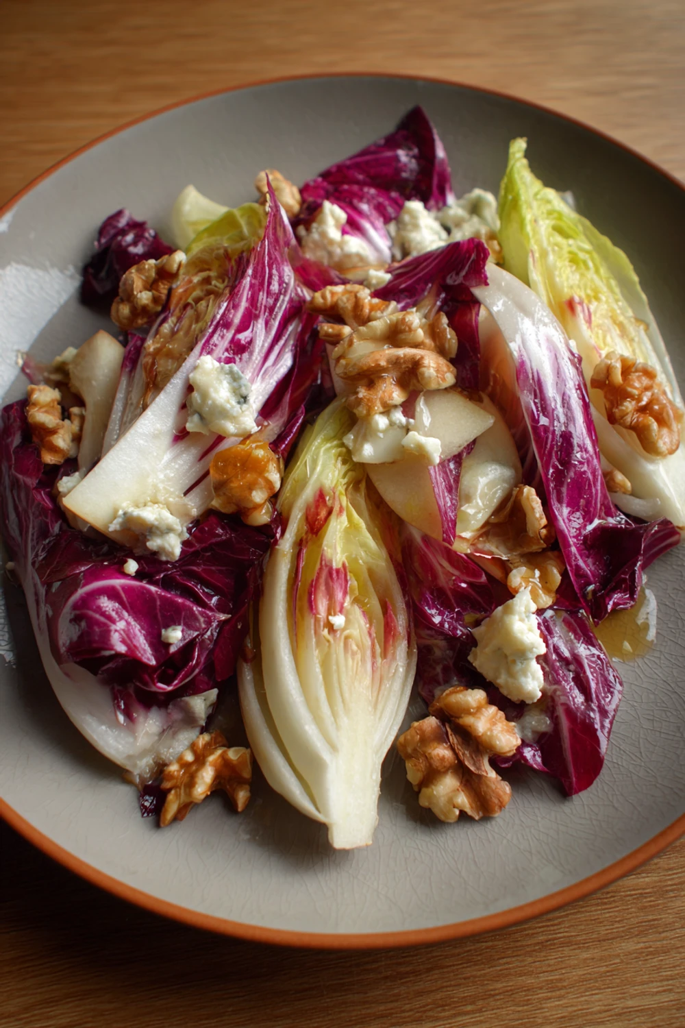 Apple and Radicchio Salad with Maple Walnuts Gorgonzola recipe