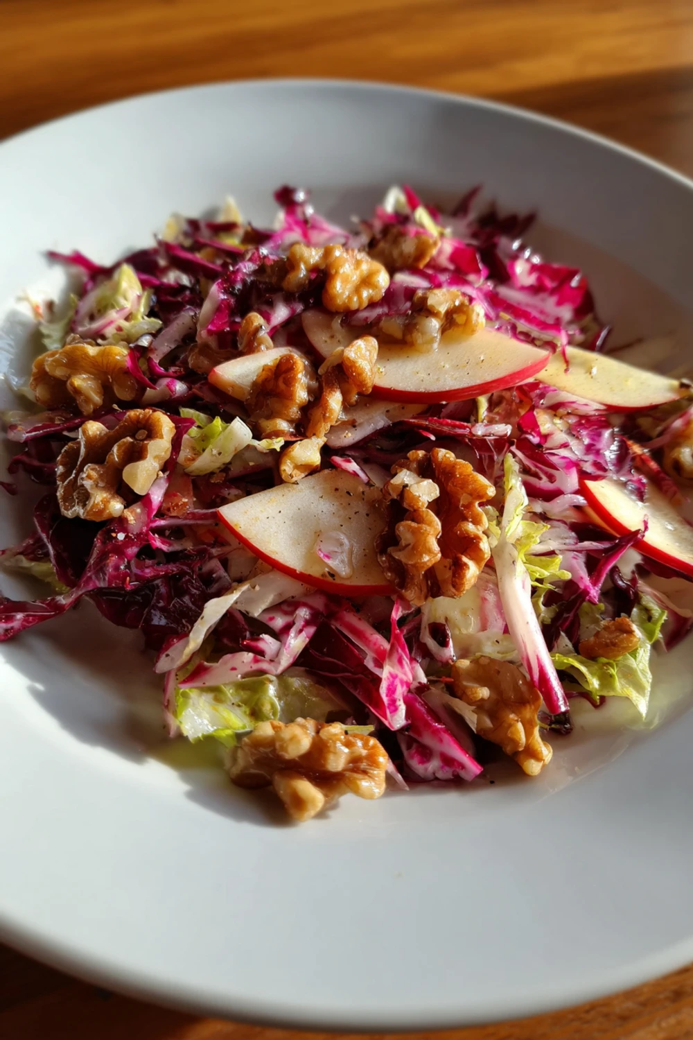 Apple and Radicchio Salad with Maple Walnuts recipe
