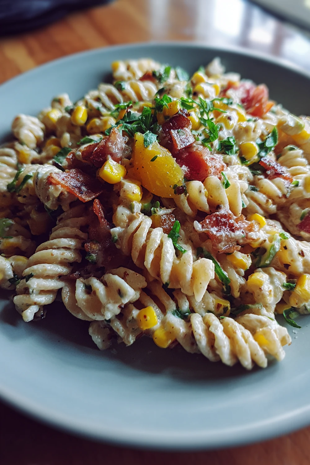 Healthy Street Corn Pasta Salad recipe