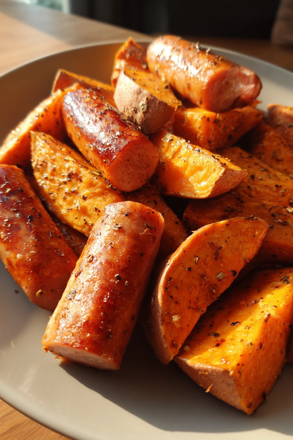 Honey Garlic Sausage Sweet Potatoes Recipe recipe
