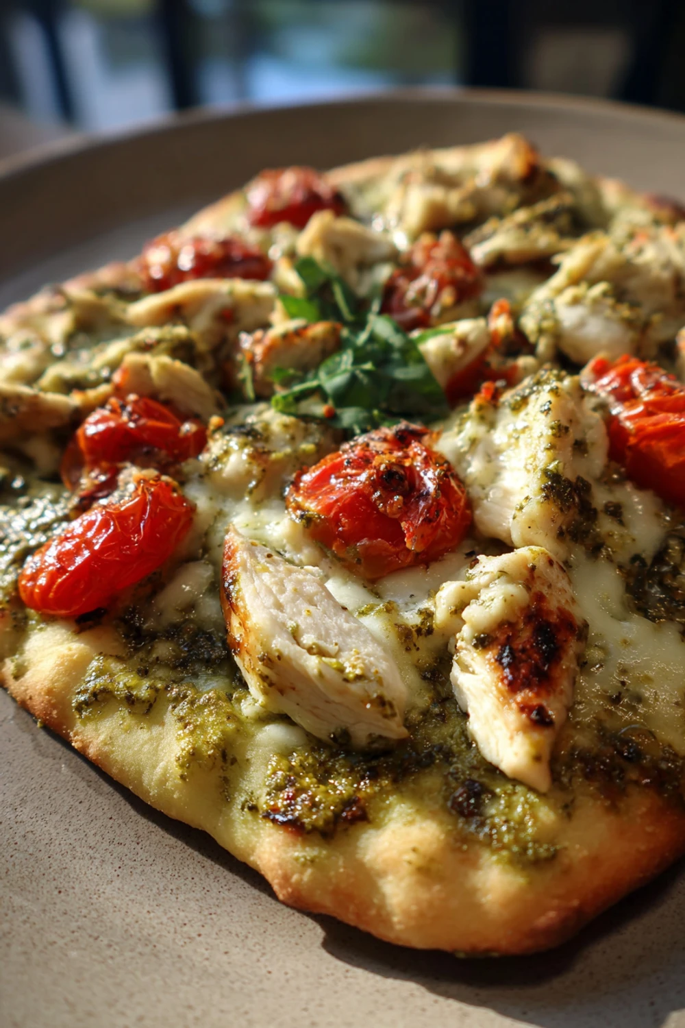 Pesto Chicken Flatbread Recipe recipe
