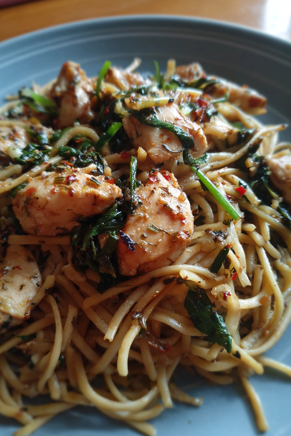 Sticky Garlic Chicken Noodle Recipe recipe