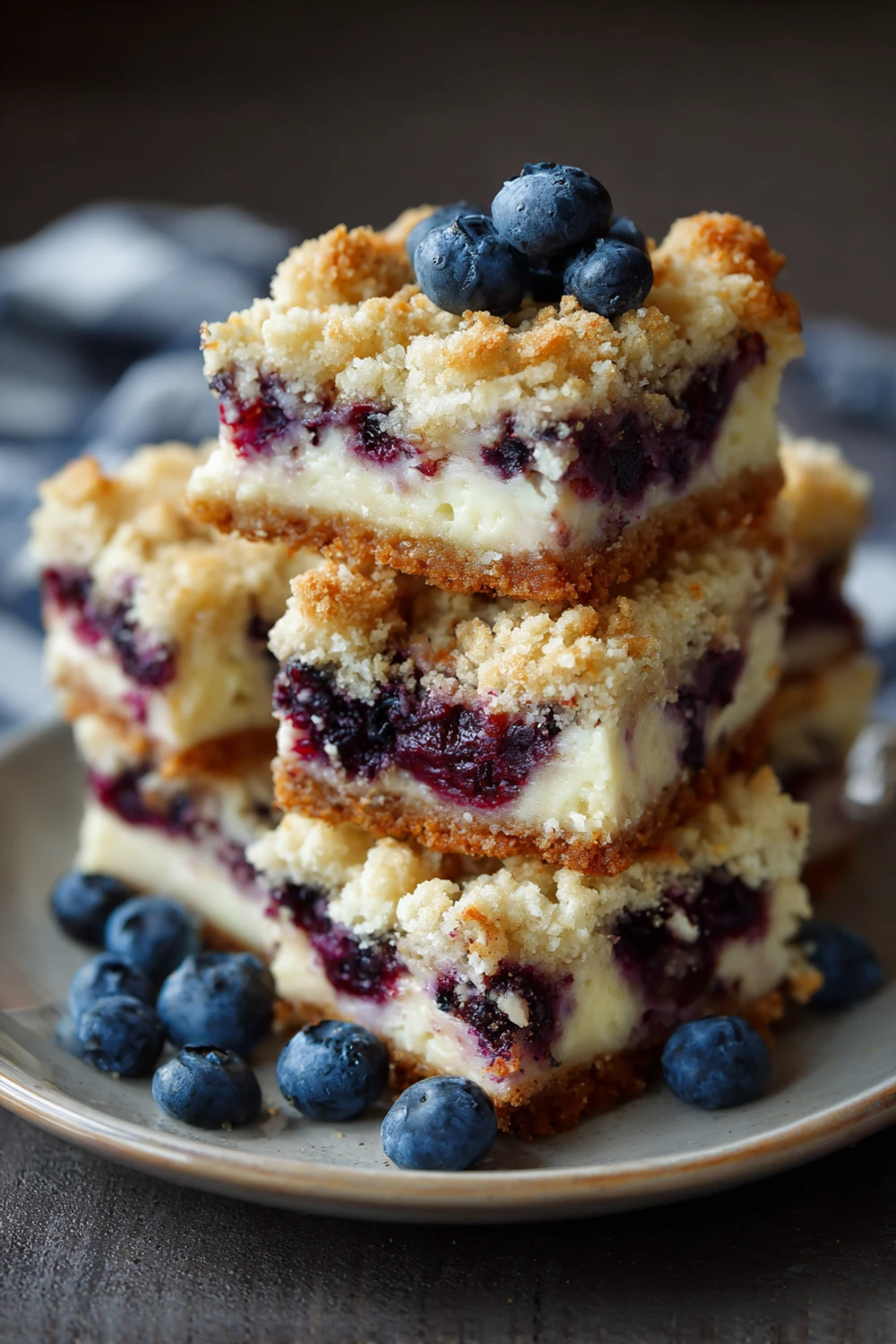 Blueberry Crumble Cheesecake Bars Recipe recipe