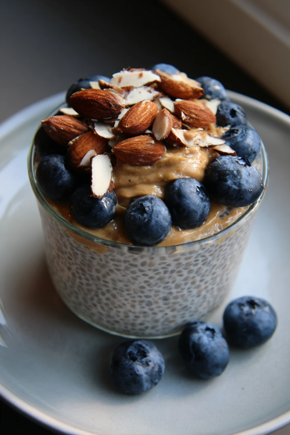 High-Protein Blueberry Peanut Butter Chia Pudding recipe