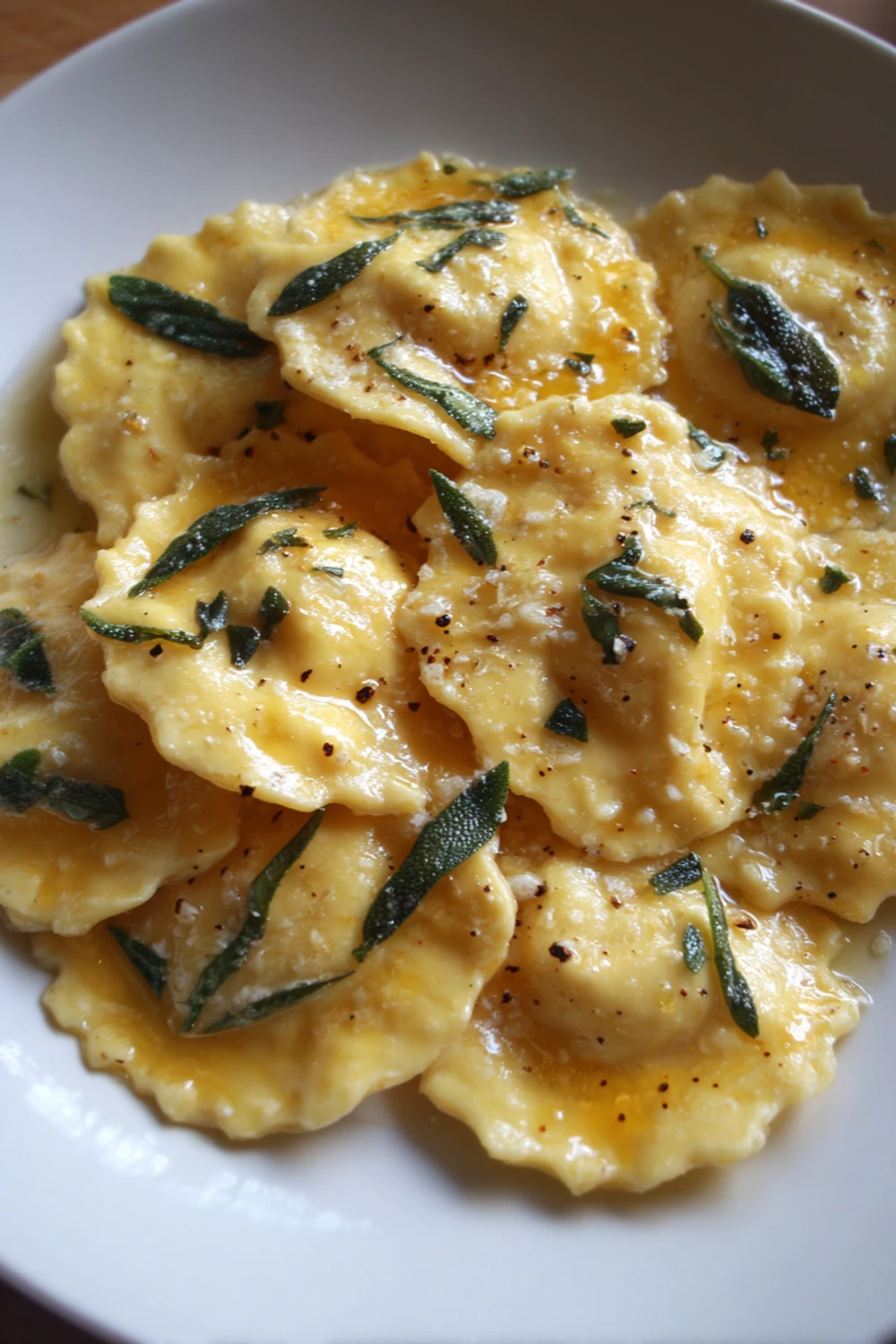 Pumpkin Ravioli with Brown Butter Sage recipe