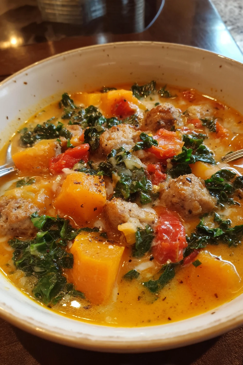 Slow Cooker Butternut Squash Sausage Soup recipe