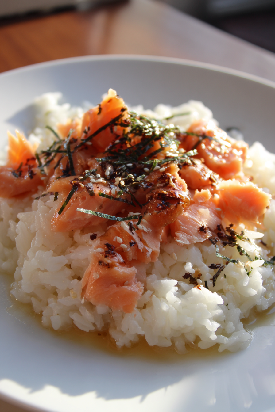 Baked Salmon Sushi Rice Bowl Recipe recipe