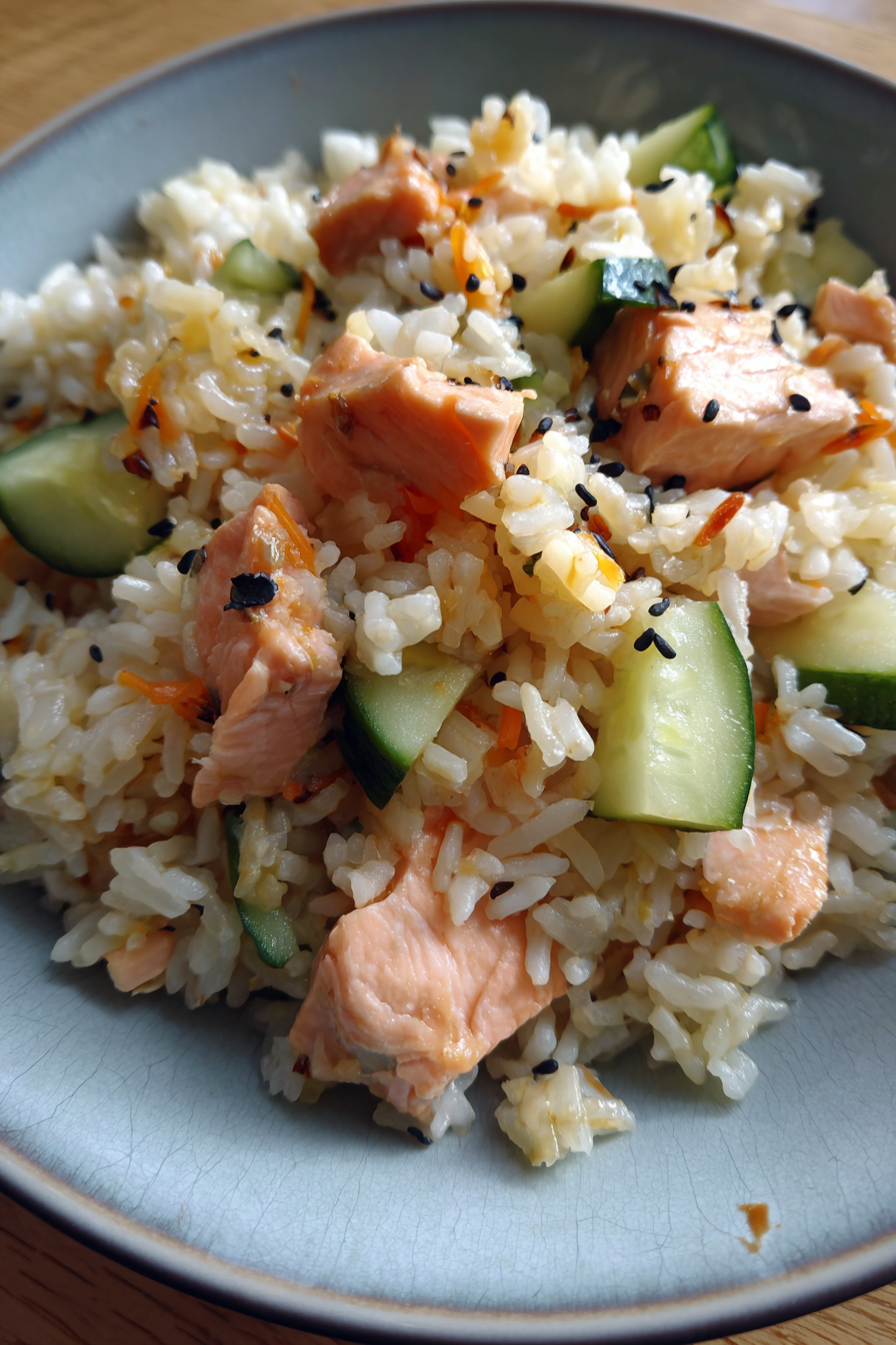 Baked Salmon Sushi Rice Bowl Recipe recipe
