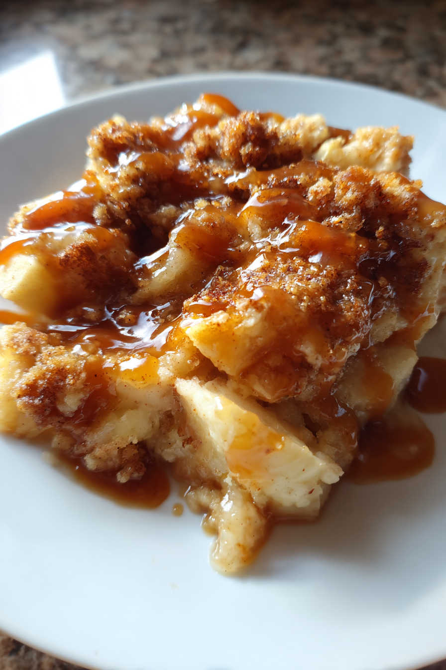Easy Caramel Apple Dump Cake Dessert recipe