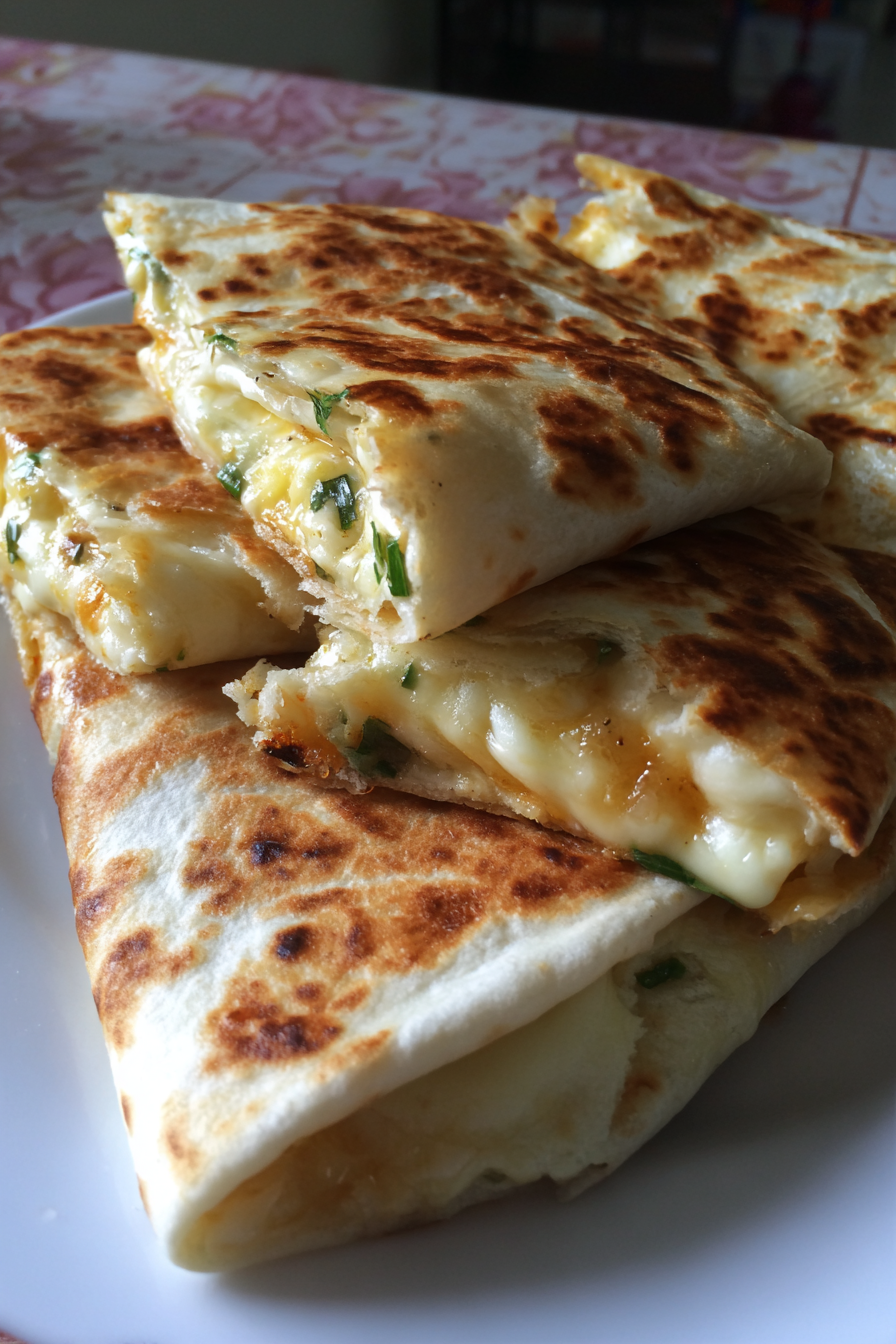 Easy Cheesy Baked Quesadilla Folded Wrap recipe