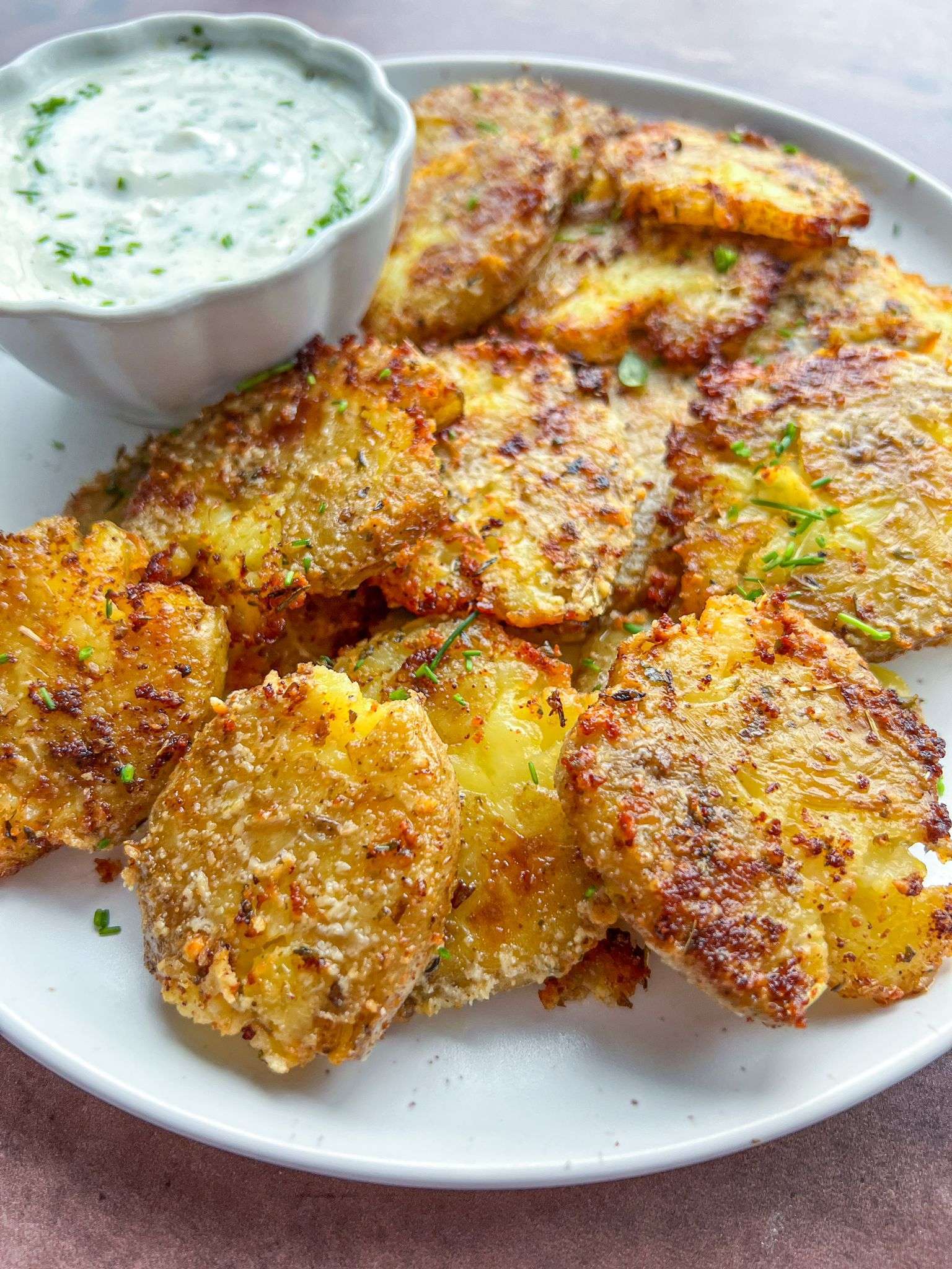 Crispy Parmesan Smashed Potatoes Recipe