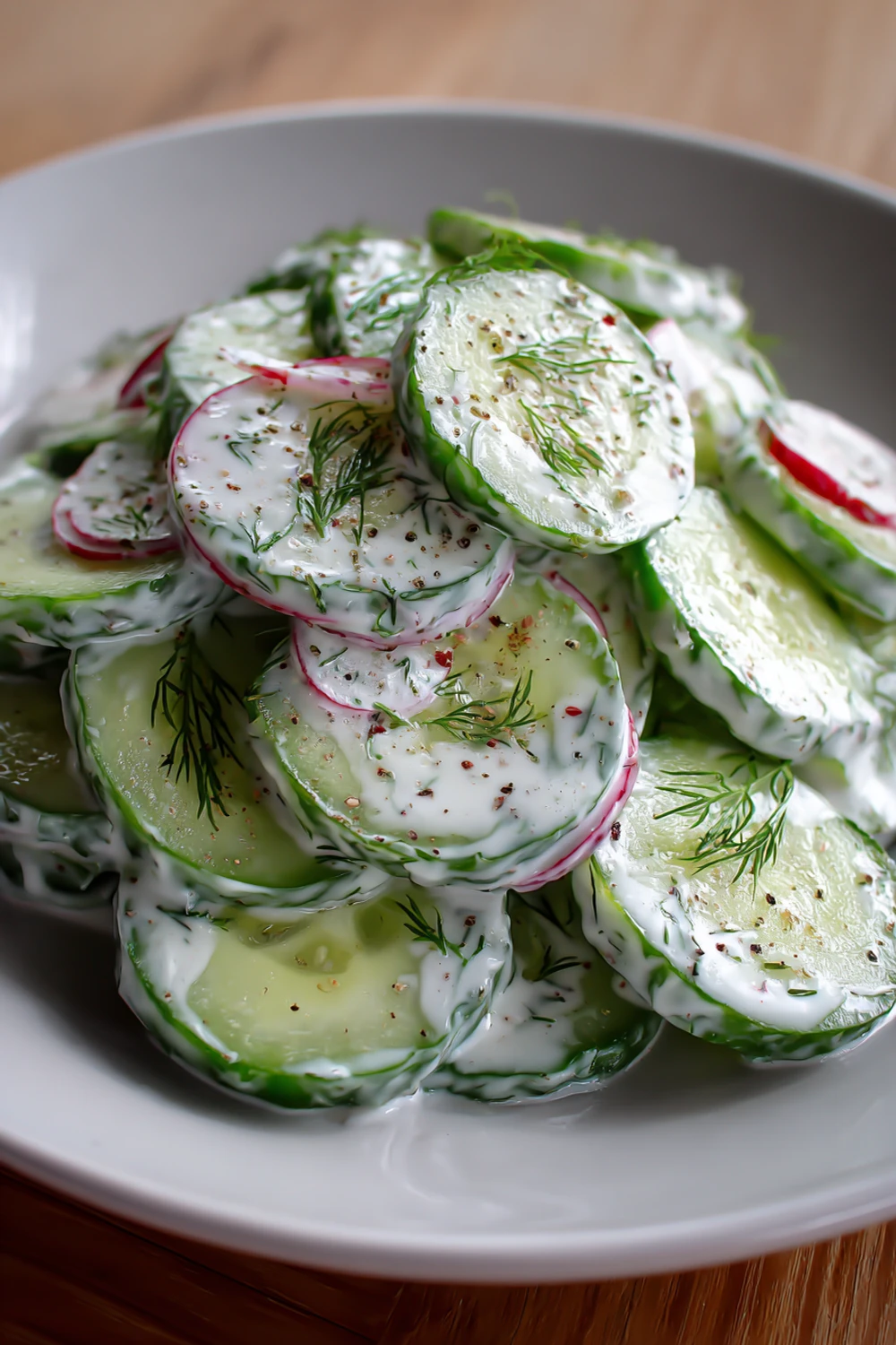 Cucumber Salad With Sour Cream and Dill Dressing recipe