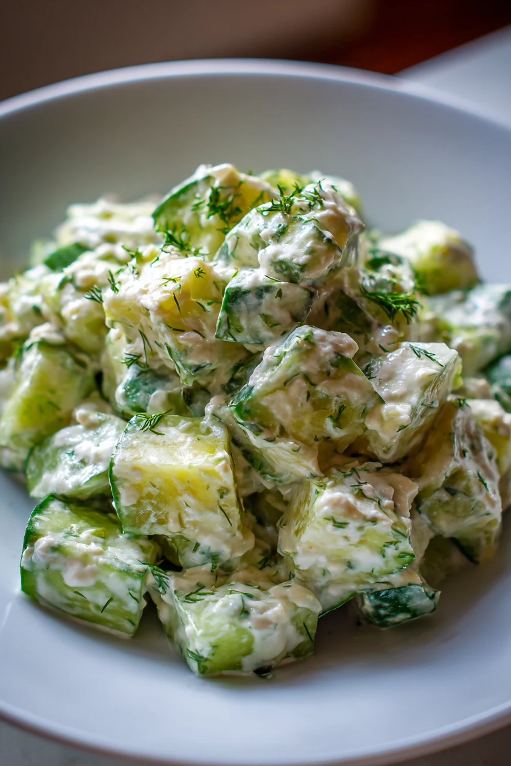 High Protein Creamy Cucumber Salad Recipe recipe