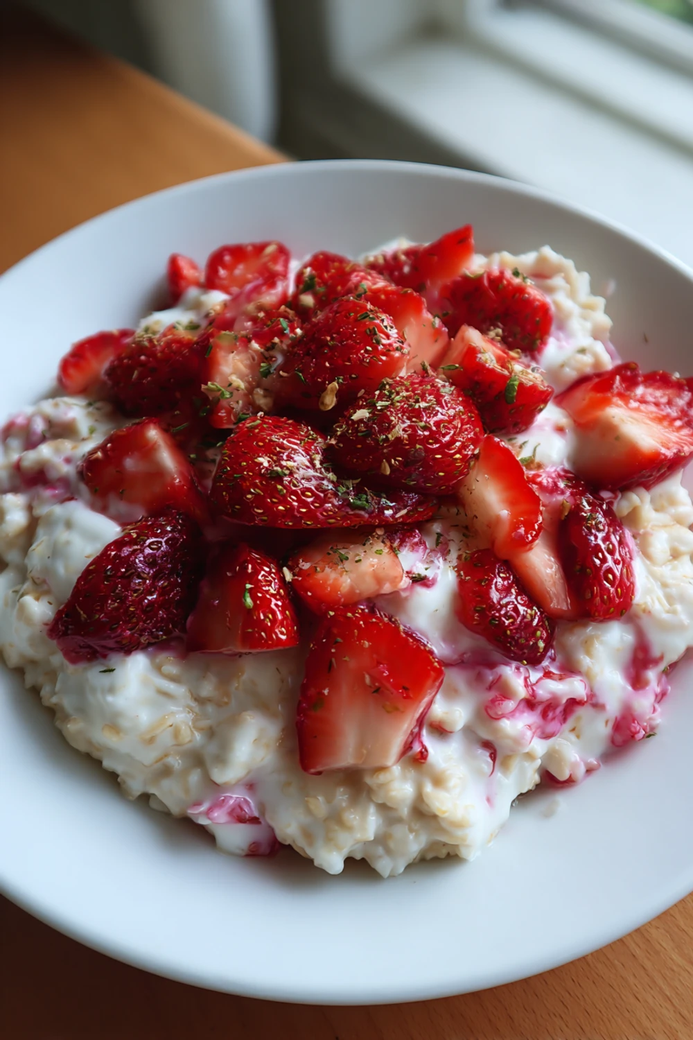Strawberries & Cream Overnight Oats Recipe recipe
