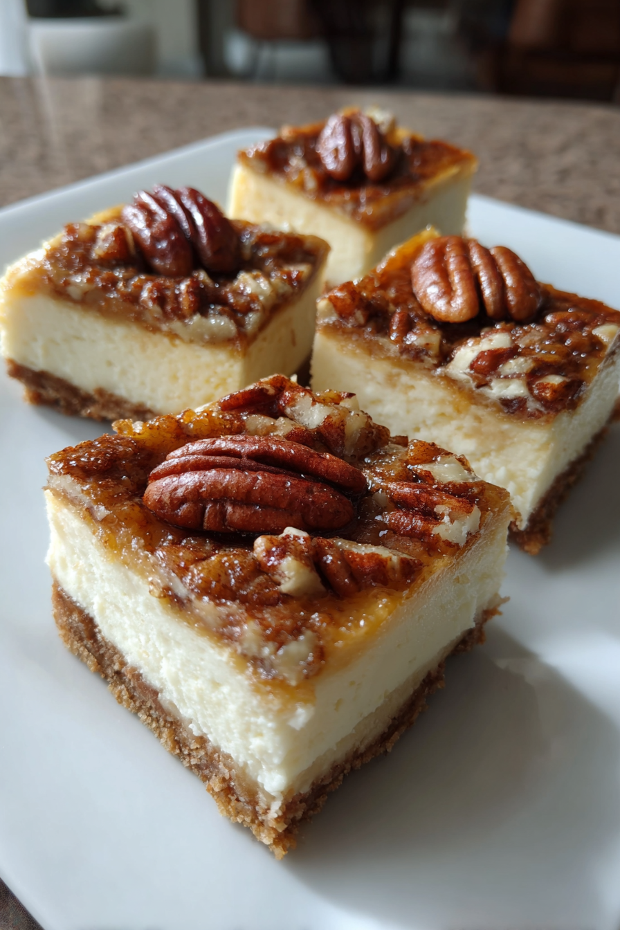 Easy Pecan Pie Cheesecake Bars recipe